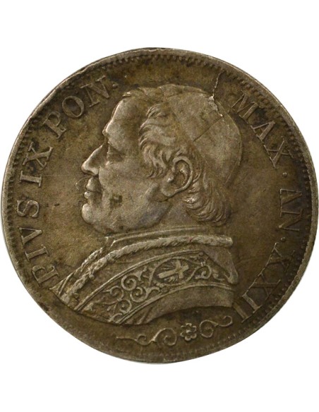 Etat Pontifical Pie IX Pie IX - Lira Argent - 1868 R Rome An XXII 1 lira Argent 1868 R Rome