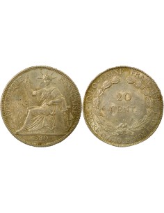 Indo-Chine Fr. French Indochina - 20 Cent silver 1930 20 centimes Argent 1930 A Paris