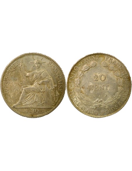 Indo-Chine Fr. French Indochina - 20 Cent silver 1930 20 centimes Argent 1930 A Paris