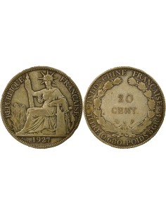 Indo-Chine Fr. Indochine Française - 20 Centiemes Argent 1927 20 centimes Argent 1927 A Paris