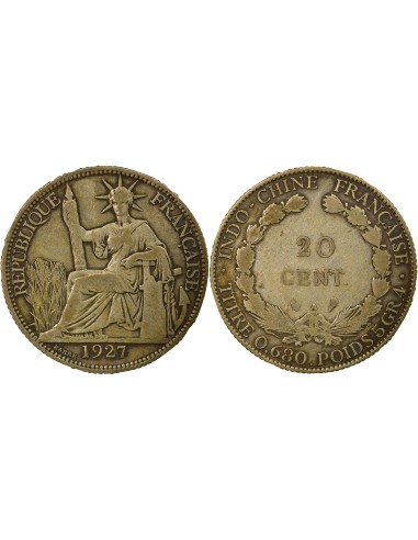 Indo-Chine Fr. Indochine Française - 20 Centiemes Argent 1927 20 centimes Argent 1927 A Paris