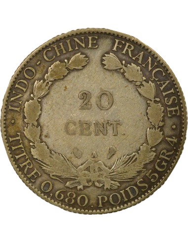 Indo-Chine Fr. Indochine Française - 20 Centiemes Argent 1927 20 centimes Argent 1927 A Paris
