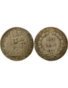 Indo-Chine Fr. Indochine Française - 20 Centiemes Argent 1930 20 centimes Argent 1930 A Paris