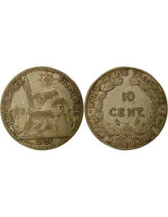 Indo-Chine Fr. Indochine Française - 10 Centièmes Argent 1921 10 centimes Argent 1937 A - Paris