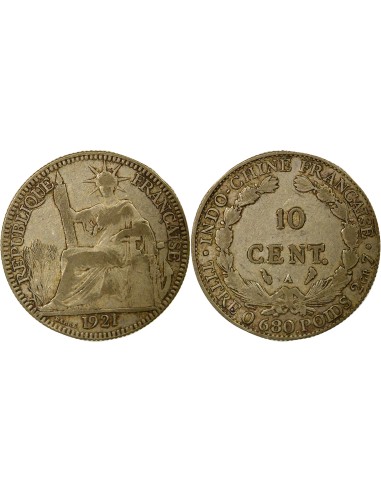 Indo-Chine Fr. Indochine Française - 10 Centièmes Argent 1921 10 centimes Argent 1937 A - Paris