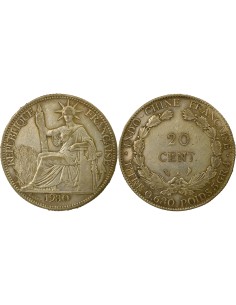 Indo-Chine Fr. Indochine Française - 20 Centiemes Argent 1930 20 centimes Argent 1930 A Paris