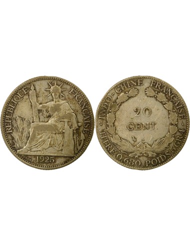 Indo-Chine Fr. Indochine Française - 20 Centiemes Argent 1925 20 centimes Argent 1925 A Paris