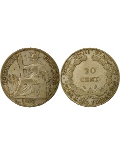 Indo-Chine Fr. Indochine Française - 20 Centiemes Argent 1927 20 centimes Argent 1927 A Paris