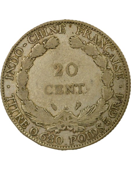 Indo-Chine Fr. Indochine Française - 20 Centiemes Argent 1927 20 centimes Argent 1927 A Paris