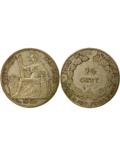 Indo-Chine Fr. Indochine Française - 20 Centiemes Argent 1923 20 centimes Argent 1923 A Paris
