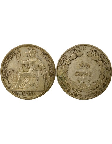 Indo-Chine Fr. Indochine Française - 20 Centiemes Argent 1923 20 centimes Argent 1923 A Paris