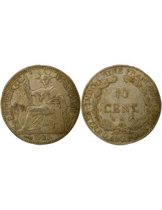 Indo-Chine Fr. Indochine Française - 10 Centièmes Argent 1921 10 centimes Argent 1937 A - Paris