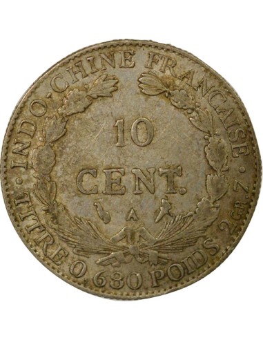 Indo-Chine Fr. Indochine Française - 10 Centièmes Argent 1921 10 centimes Argent 1937 A - Paris