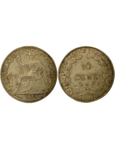 Indo-Chine Fr. Indochine Française - 10 Centièmes Argent 1929 10 centimes Argent 1929 A - Paris