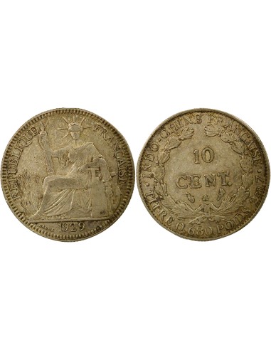 Indo-Chine Fr. Indochine Française - 10 Centièmes Argent 1929 10 centimes Argent 1929 A - Paris