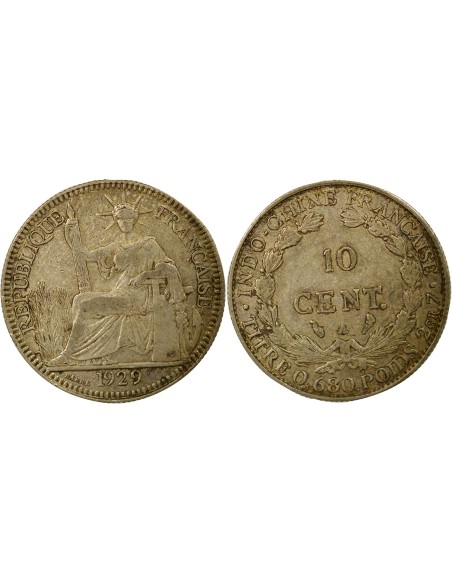 Indo-Chine Fr. Indochine Française - 10 Centièmes Argent 1929 10 centimes Argent 1929 A - Paris
