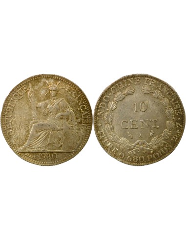 Indo-Chine Fr. Indochine Française - 10 Centièmes Argent 1930 10 centimes Argent 1930 A - Paris