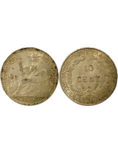 Indo-Chine Fr. Indochine Française - 10 Centièmes Argent 1930 10 centimes Argent 1930 A - Paris