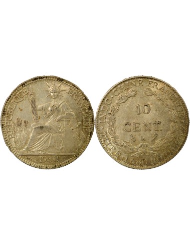 Indo-Chine Fr. Indochine Française - 10 Centièmes Argent 1930 10 centimes Argent 1930 A - Paris