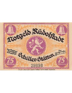 Allemagne 75 Pfennig - Rudolstadt - Notgeld - 1921 75 pfennig 1921