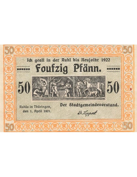 Allemagne 50 Pfennig - Ruhla - Notgeld - 1921 50 pfennig 1921