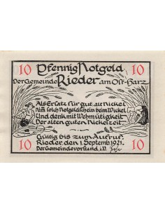 Allemagne 10 Pfennig - Rieder - Notgeld - 1921 10 pfennig 1921