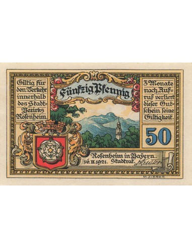 Allemagne 50 Pfennig - Rosenheim - Notgeld - 1921 50 pfennig 1921