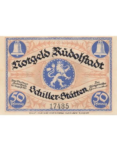 Allemagne 50 Pfennig - Rudolstadt - Notgeld - 1921 50 pfennig 1921