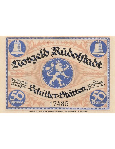Allemagne 50 Pfennig - Rudolstadt - Notgeld - 1921 50 pfennig 1921