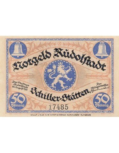 Allemagne 50 Pfennig - Rudolstadt - Notgeld - 1921 50 pfennig 1921