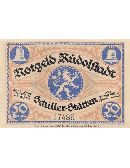 Allemagne 50 Pfennig - Rudolstadt - Notgeld - 1921 50 pfennig 1921