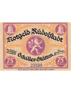 Allemagne 75 Pfennig - Rudolstadt - Notgeld - 1921 75 pfennig 1921