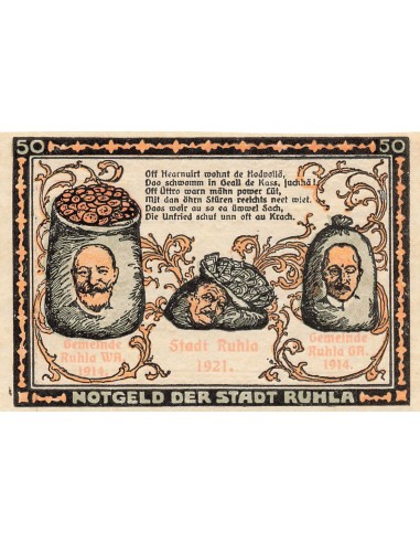 Allemagne 50 Pfennig - Ruhla - Notgeld - 1921 50 pfennig 1921