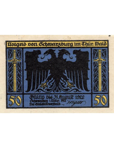 Allemagne 50 Pfennig - Schwarzbourg - Notgeld - 1922 50 pfennig 1922