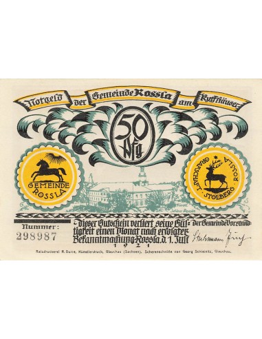 Allemagne 50 Pfennig - Rossla - Notgeld - 1921 50 pfennig 1921
