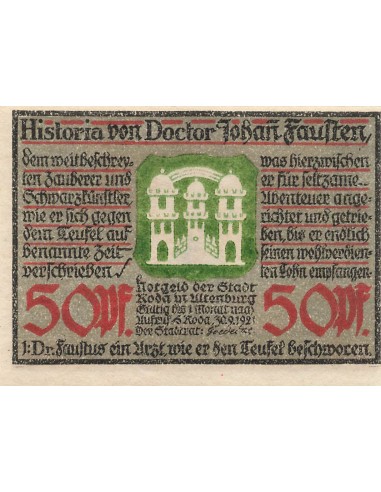 Allemagne 50 Pfennig - Roda - Notgeld - 1921 50 pfennig 1921