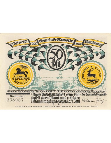 Allemagne 50 Pfennig - Rossla - Notgeld - 1921 50 pfennig 1921
