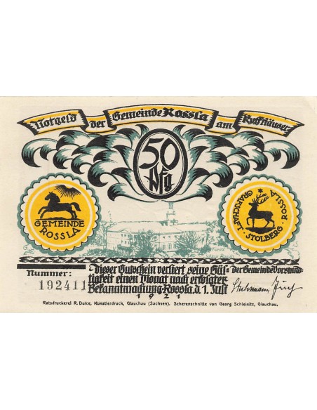 Allemagne 50 Pfennig - Rossla - Notgeld - 1921 50 pfennig 1921