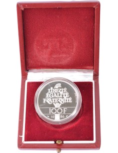 100 Francs argent BE - Liberté - 1986 - avec coffret et certificat 100 francs Argent 1986 2