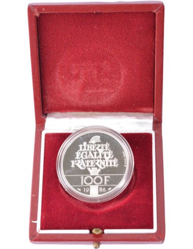 100 Francs argent BE - Liberté - 1986 - avec coffret et certificat 100 francs Argent 1986