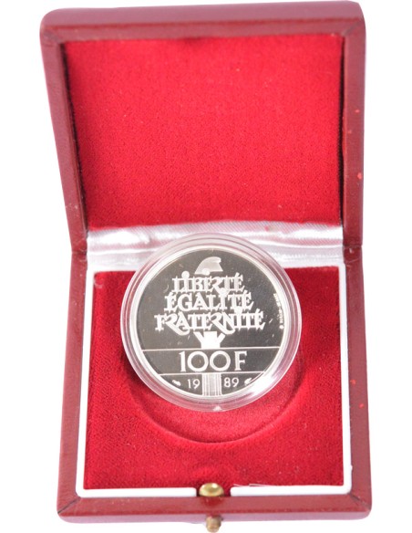 100 Francs argent BE - Droits de l'Homme - 1989 - avec coffret et certificat 100 francs Argent 1989
