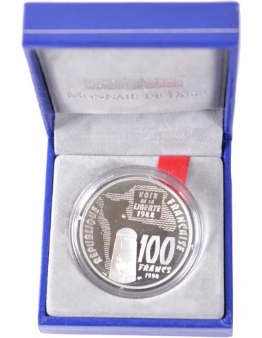 100 Francs argent BE - Saint-Mère-Eglise - 1994 - avec coffret et certificat 100 francs Argent 1994