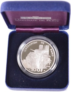 100 Francs argent BE - Libération de Paris - 1994 - avec coffret sans certificat 100 francs Argent 1994