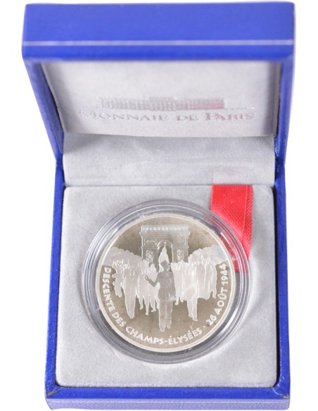 100 Francs argent BE - Libération de Paris - 1994 - avec coffret et certificat 100 francs Argent 1994
