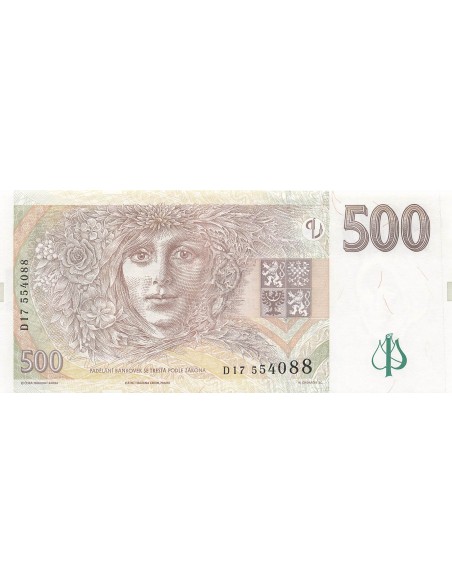 Tchèque République 500 Korun - Božena Němcová - 1997 - P.20 500 korun 1997