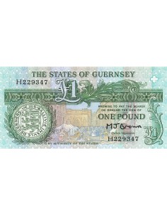Guernesey 1 Pound - De Lisle Brock - ND (1980-89) - P.48 1 pound 1980