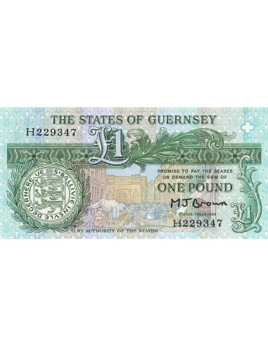 Guernesey 1 Pound - De Lisle Brock - ND (1980-89) - P.48 1 pound 1980