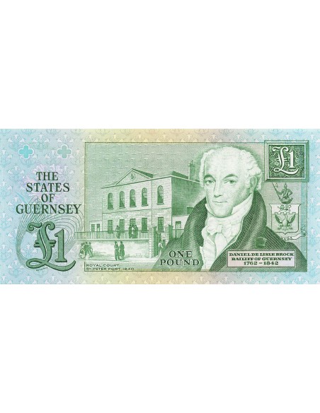 Guernesey 1 Pound - De Lisle Brock - ND (1980-89) - P.48 1 pound 1980