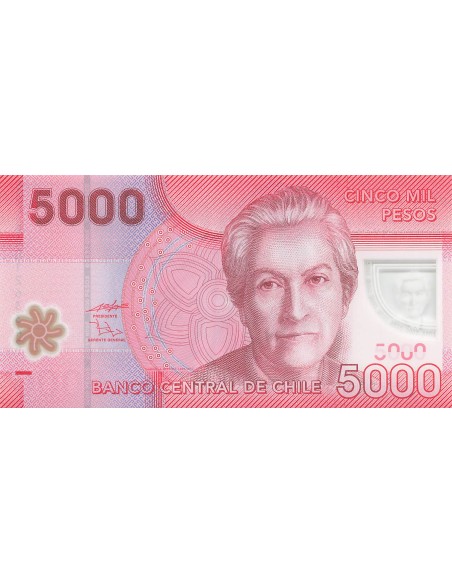Chili 5000 Pesos - Gabriela Mistral - 2009 - P.163 5000 pesos 2009