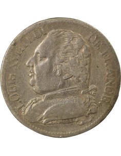 Louis XVIII au Buste Habillé 5 francs Argent 1814 L Bayonne 2